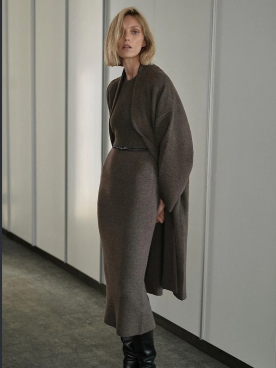 Zara Dresses & Skirts - Zara Taupe-Brown Knit Midi Skirt